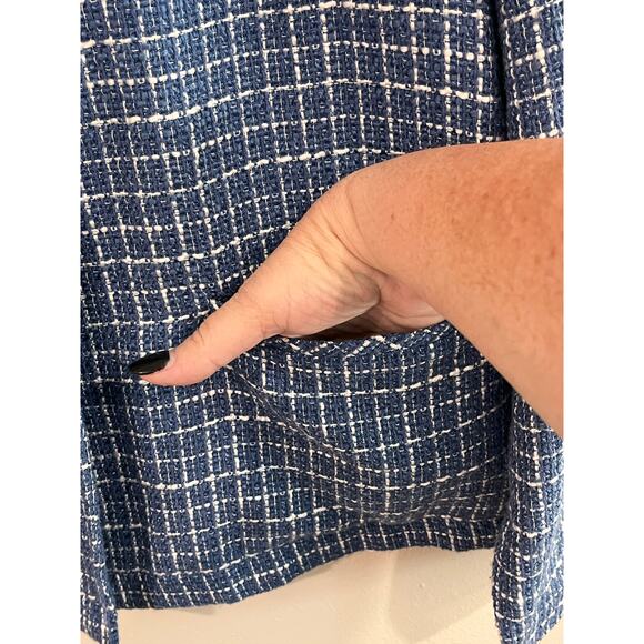 Chico’s Blue Tweed Button Front Jacket – Size 1 (M/L) - Picture 5 of 11